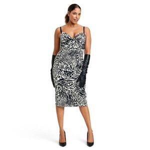 Women's Animal Print Bustier Midi Dress
Sergio Hudson x Target Black/White
